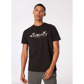 Discovery Expedition D4SM-TST3310 Siyah Erkek Bisiklet Yaka Basic Baskılı T-Shirt