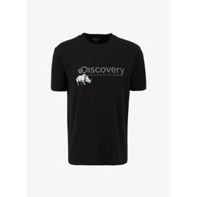 Discovery Expedition D4SM-TST3312 Siyah Bisiklet Yaka Basic Baskılı Erkek T-Shirt