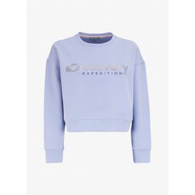 Discovery Expedition D4WL-SWT3010 Mavi Kadın Bisiklet Crop Baskılı Sweatshirt