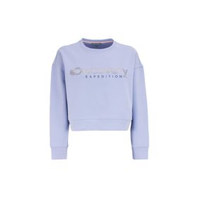 Discovery Expedition D4WL-SWT3010 Mavi Kadın Bisiklet Crop Baskılı Sweatshirt