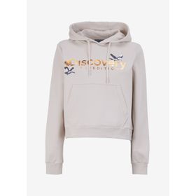 Discovery Expedition D4WL-SWT3071 Açık Bej Kadın Kapüşon Crop Nakışlı Sweatshirt
