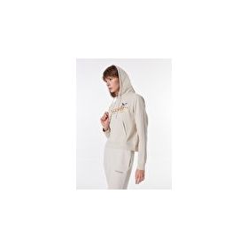 Discovery Expedition D4WL-SWT3071 Açık Bej Kadın Kapüşon Crop Nakışlı Sweatshirt
