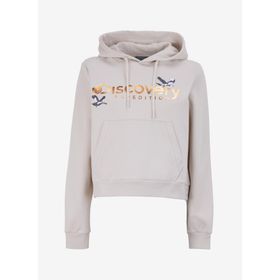 Discovery Expedition D4WL-SWT3071 Açık Bej Kadın Kapüşon Crop Nakışlı Sweatshirt