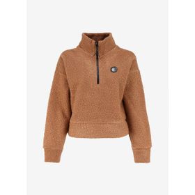 Discovery Expedition D4WL-SWT3091 Açık Kahve Kadın Dik Loose Fit Düz Sweatshirt