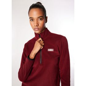 Discovery Expedition D4WL-SWT3929 Bordo Kadın Dik Basic Düz Polar Sweatshirt