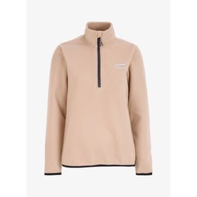 Discovery Expedition D4WL-SWT3929 Dik Basic Düz Bej Kadın Polar Sweatshirt