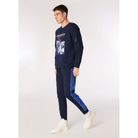 Discovery Expedition D4WM-EA3274 Koyu Mavi Erkek Jogger Baskılı Eşofman Altı