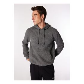 Discovery Expedition D4WM-SWT3100 Gri Melanj Erkek Kapüşon Standart Jakarlı Sweatshirt