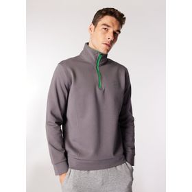 Discovery Expedition D4WM-SWT3205 Füme Erkek Dik Basic Düz Sweatshirt