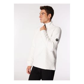 Discovery Expedition D4WM-SWT3208 Kırık Beyaz Erkek Dik Relaxed Kapitone Sweatshirt