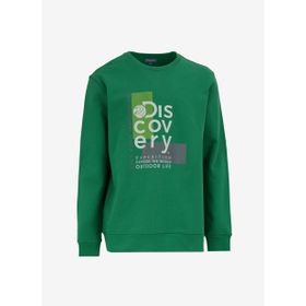 Discovery Expedition D4WM-SWT3212 Yeşil Erkek Bisiklet Relaxed Baskılı Sweatshirt