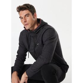 Discovery Expedition D4WM-SWT3217 Antrasit Melanj Erkek Kapüşon Relaxed Düz Sweatshirt