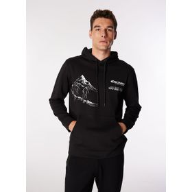 Discovery Expedition D4WM-SWT3218 Siyah Erkek Kapüşon Relaxed Baskılı Sweatshirt