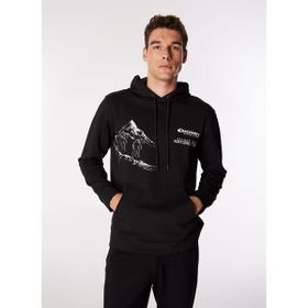 Discovery Expedition D4WM-SWT3218 Siyah Erkek Kapüşon Relaxed Baskılı Sweatshirt