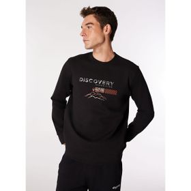 Discovery Expedition D4WM-SWT3220 Siyah Erkek Bisiklet Relaxed Baskılı Sweatshirt