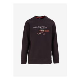 Discovery Expedition D4WM-SWT3220 Siyah Erkek Bisiklet Relaxed Baskılı Sweatshirt