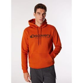 Discovery Expedition D4WM-SWT3223 Kiremit Melanj Erkek Kapüşon Relaxed Baskılı Sweatshirt