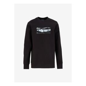 Discovery Expedition D4WM-SWT3224 Siyah Erkek Bisiklet Relaxed Baskılı Sweatshirt