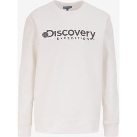 Discovery Expedition D4WM-SWT3225 Ekru Bisiklet Yaka Relaxed Fit Baskılı Erkek Sweatshirt