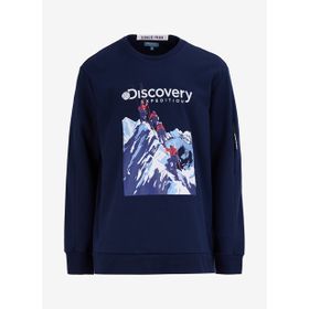 Discovery Expedition D4WM-SWT3253 Lacivert Erkek Bisiklet Relaxed Baskılı Sweatshirt