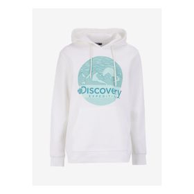 Discovery Expedition D4WM-SWT3257 Kırık Beyaz Erkek Kapüşon Relaxed Baskılı Sweatshirt