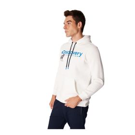Discovery Expedition D4WM-SWT3261 Kırık Beyaz Erkek Kapüşon Relaxed Baskılı Sweatshirt