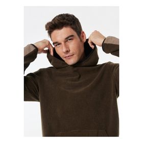 Discovery Expedition D4WM-SWT3265 Haki Erkek Kapüşon Relaxed Jakarlı Sweatshirt