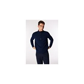 Discovery Expedition D4WM-SWT3266 Lacivert Erkek Dik Basic Düz Sweatshirt
