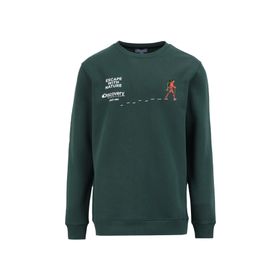 Discovery Expedition D4WM-SWT3283 Koyu Yeşil Bisiklet Relaxed Baskılı Erkek Sweatshirt