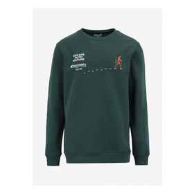 Discovery Expedition D4WM-SWT3283 Koyu Yeşil Bisiklet Relaxed Baskılı Erkek Sweatshirt