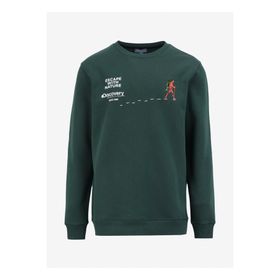 Discovery Expedition D4WM-SWT3283 Koyu Yeşil Bisiklet Relaxed Baskılı Erkek Sweatshirt