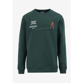 Discovery Expedition D4WM-SWT3283 Koyu Yeşil Bisiklet Relaxed Baskılı Erkek Sweatshirt