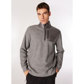 Discovery Expedition D4WM-SWT3285 Gri Melanj Dik Relaxed Düz Erkek Sweatshirt