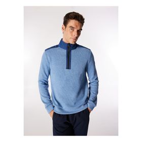 Discovery Expedition D4WM-SWT3311 Mavi Erkek Dik Basic Düz Sweatshirt