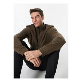 Discovery Expedition D4WM-SWT3325 Haki Erkek Dik Relaxed Düz Sweatmont