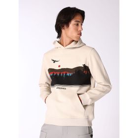 Discovery Expedition D4WM-SWT3326 Bej Erkek Kapüşon Relaxed Baskılı Sweatshirt
