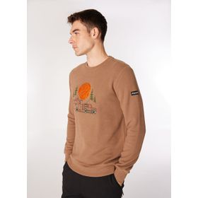 Discovery Expedition D4WM-SWT3332 Açık Kahve Erkek Bisiklet Relaxed Nakışlı Sweatshirt