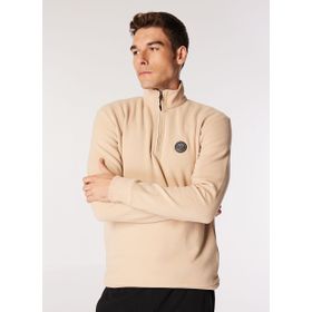 Discovery Expedition D4WM-SWT3930 Bej Erkek Fermuarlı Relaxed Düz Sweatshirt
