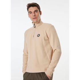 Discovery Expedition D4WM-SWT3930 Bej Erkek Fermuarlı Relaxed Düz Sweatshirt