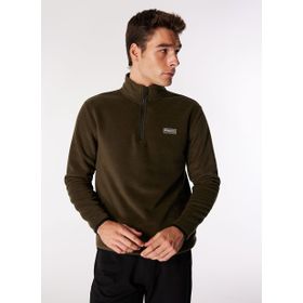 Discovery Expedition D4WM-SWT3993 Haki Erkek Dik Basic Düz Polar Sweatshirt