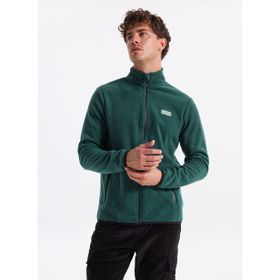 Discovery Expedition D4WM-SWT3994 Koyu Yeşil Dik Basic Düz Polar Erkek Sweatshirt