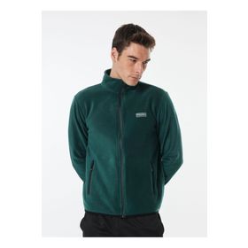 Discovery Expedition D4WM-SWT3994 Koyu Yeşil Dik Basic Düz Polar Erkek Sweatshirt
