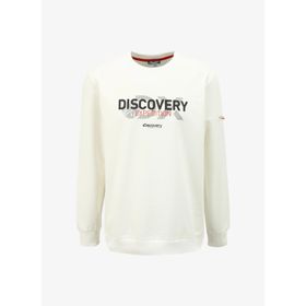 Discovery Expedition DS4M-SWT3238 Beyaz Bisiklet Yaka Baskılı Erkek Sweatshirt