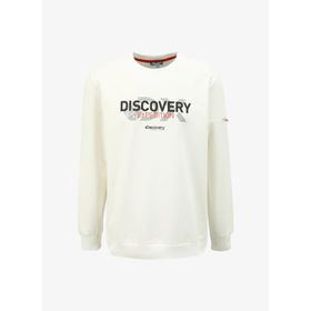 Discovery Expedition DS4M-SWT3238 Beyaz Bisiklet Yaka Baskılı Erkek Sweatshirt