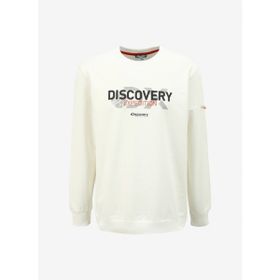 Discovery Expedition DS4M-SWT3238 Beyaz Bisiklet Yaka Baskılı Erkek Sweatshirt