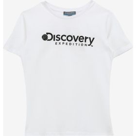 Discovery Expedition Rogers Gırl Beyaz Kız Çocuk Bisiklet Yaka Baskılı T-Shirt