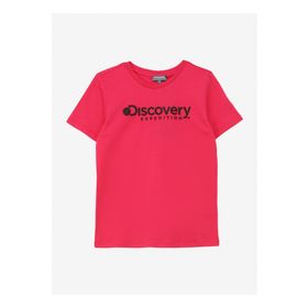 Discovery Expedition Rogers Gırl Pembe Kız Çocuk Bisiklet Yaka Baskılı T-Shirt