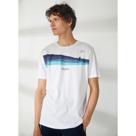 Discovery HARDAP Expedition Bisiklet Yaka Baskılı Kırık Beyaz Erkek T-Shirt