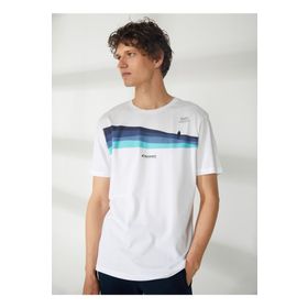 Discovery HARDAP Expedition Bisiklet Yaka Baskılı Kırık Beyaz Erkek T-Shirt