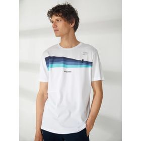 Discovery HARDAP Expedition Bisiklet Yaka Baskılı Kırık Beyaz Erkek T-Shirt
